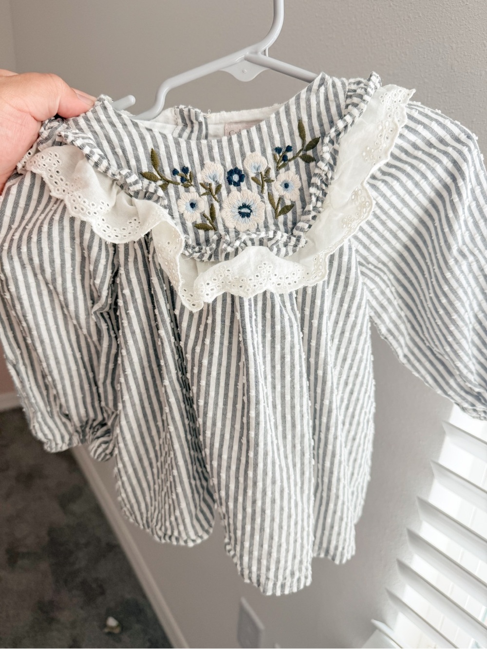 Catherine Malandrino Baby Girls 12M Striped Embroidered Tunic & Leggings Set
